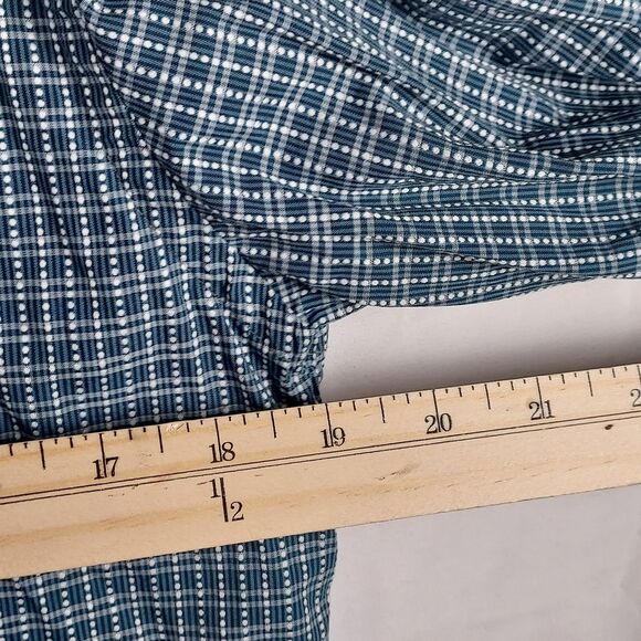 Perry Ellis M Cotton Check Button-Up Shirt Long Sleeve Casual Grid Pattern - Picture 7 of 9